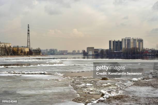 view of neva river, st.petersburg. - neva river stock-fotos und bilder