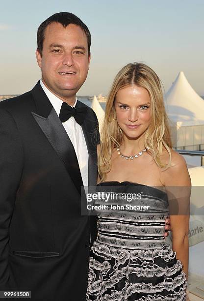 Producer Jamie Patricof and Kelly Patricof attend the Blue Valentine Dinner on the Harlee Yacht during the 63rd Annual Cannes Film Festival on May...