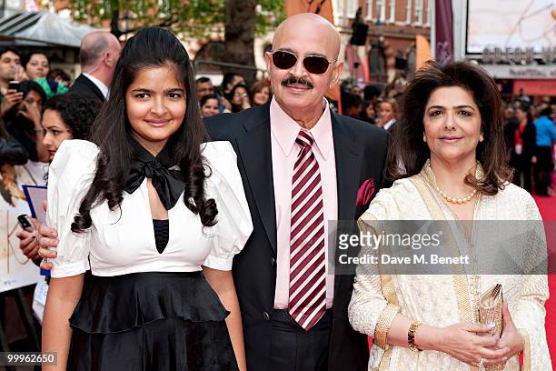 Rakesh Roshan and family attend the European Premiere of 'Kites' at Odeon West End on May 18, 2010 in London, England.