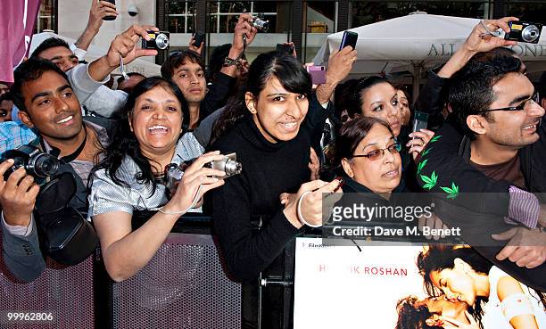 Fans at the European Premiere of 'Kites' at Odeon West End on May 18, 2010 in London, England.