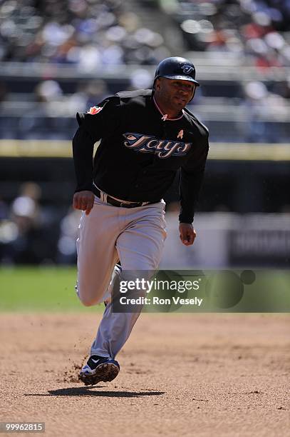 Vernon Wells of the Toronto Blue Jays runs the bases against the Chicago White Sox on May 9, 2010 at U.S. Cellular Field in Chicago, Illinois. The...