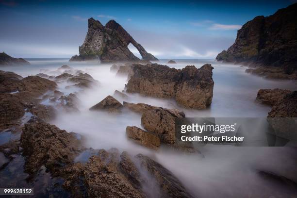 bow fiddle rock, banffshire coast - fischer stock pictures, royalty-free photos & images