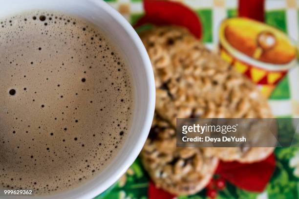 coffee and biscuits - deya stock pictures, royalty-free photos & images