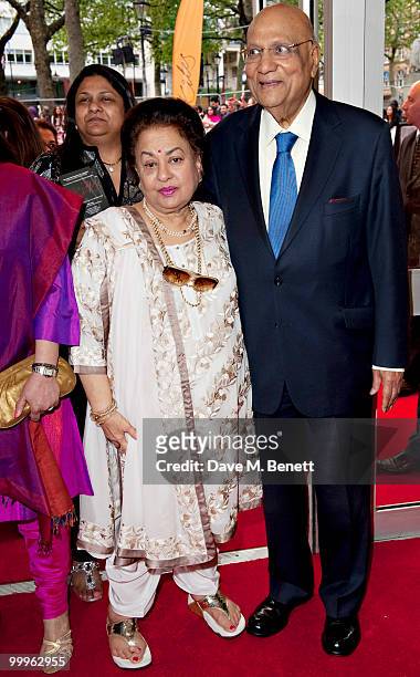 Lady Aruna Paul and Lord Swraj Paul attend the European Premiere of 'Kites' at Odeon West End on May 18, 2010 in London, England.