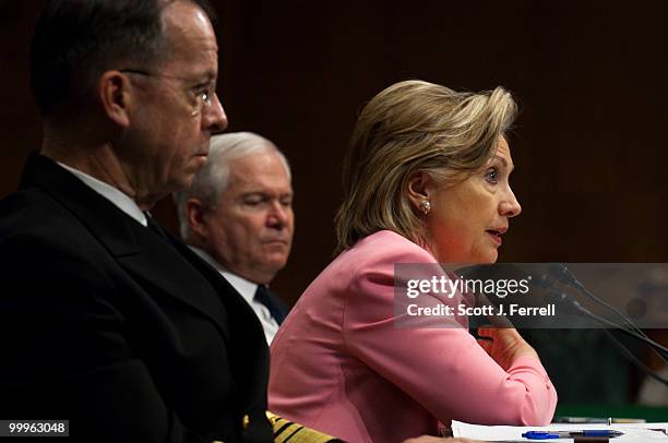 May 18: Joint Chiefs of Staff Chairman Adm. Michael Mullen, Defense Secretary Robert M. Gates and Secretary of State Hillary Rodham Clinton during...