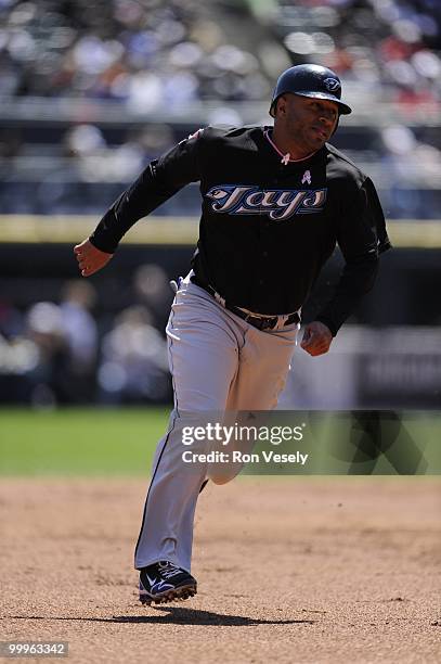 Vernon Wells of the Toronto Blue Jays runs the bases against the Chicago White Sox on May 9, 2010 at U.S. Cellular Field in Chicago, Illinois. The...