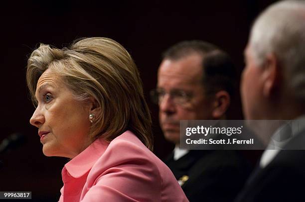 May 18: Secretary of State Hillary Rodham Clinton, Joint Chiefs of Staff Chairman Adm. Michael Mullen and Defense Secretary Robert M. Gates during...