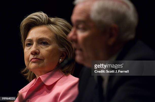 May 18: Secretary of State Hillary Rodham Clinton, and Defense Secretary Robert M. Gates during the Senate Foreign Relations hearing with Joint...