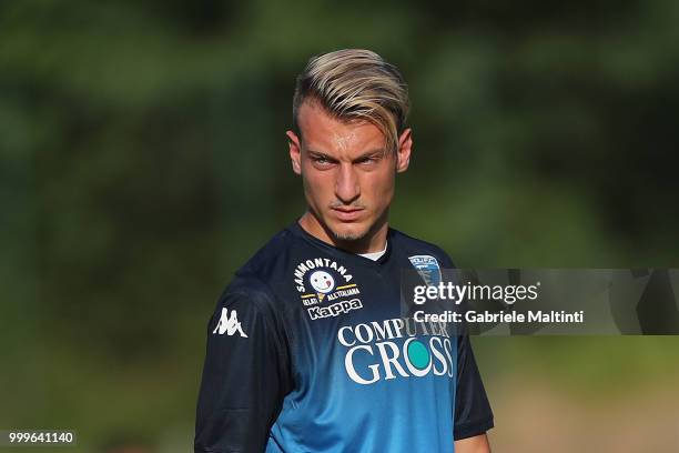 Antonino La Gumina of Empoli FC in action during the pre-season frienldy match between Empoli FC and ASD Lampo 1919 on July 14, 2018 in Lamporecchio,...