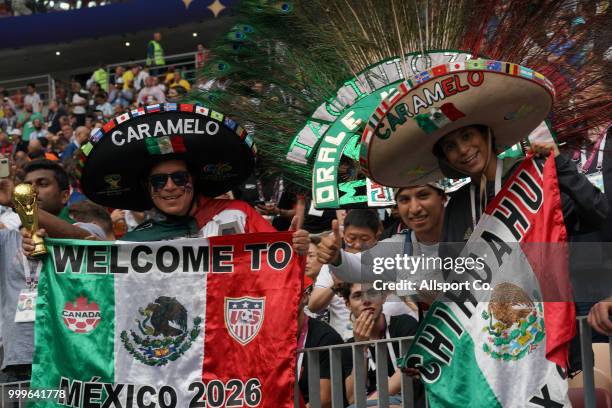 Mexican fans during the 2018 FIFA World Cup Russia Final between France and Croatia at Luzhniki Stadium on July 15, 2018 in Moscow, Russia.