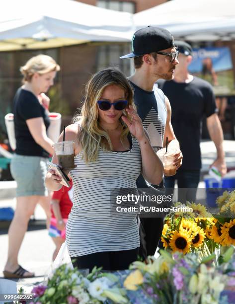 Hilary Duff and Matthew Koma are seen on July 15, 2018 in Los Angeles, California.