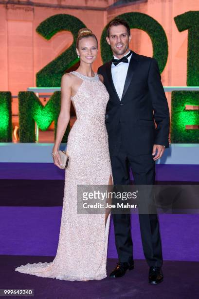Nadia Murgasova and Mike Bryan attend the Wimbledon Champions Dinner at The Guildhall on July 15, 2018 in London, England.