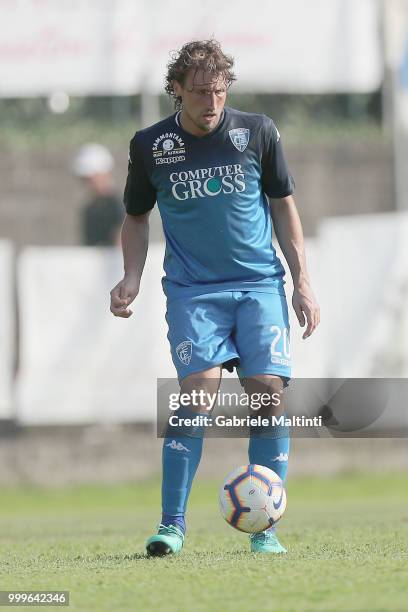 Lorenzo Lollo of Empoli FC in action during the pre-season frienldy match between Empoli FC and ASD Lampo 1919 on July 14, 2018 in Lamporecchio,...