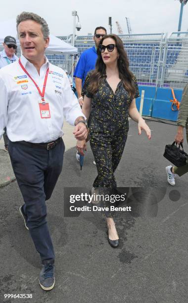 Formula E CEO Alejandro Agag and Liv Tyler attend the Formula E 2018 Qatar Airways New York City E-Prix, the double header season finale of the...