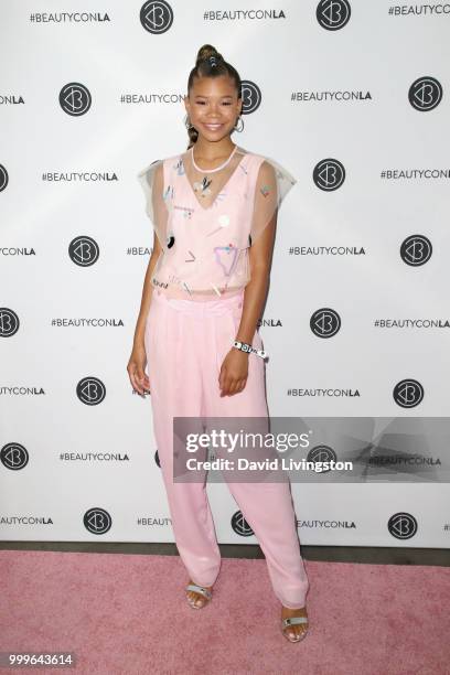 Storm Reid attends the Beautycon Festival LA 2018 at the Los Angeles Convention Center on July 15, 2018 in Los Angeles, California.