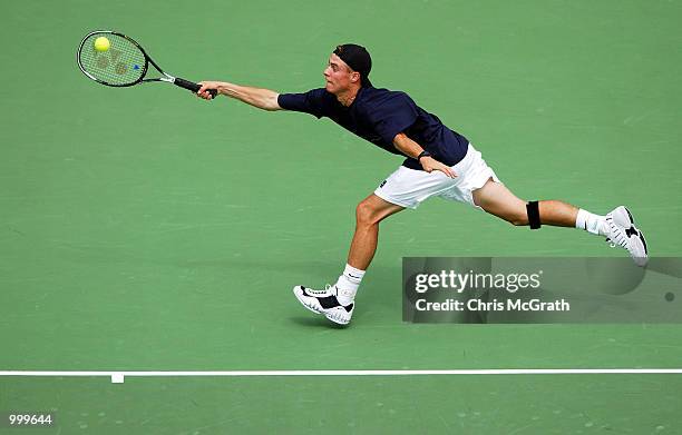 Lleyton Hewitt of Australia in action during Davis Cup training held at the International Tennis Centre, Sydney, Australia. DIGITAL IMAGE Mandatory...