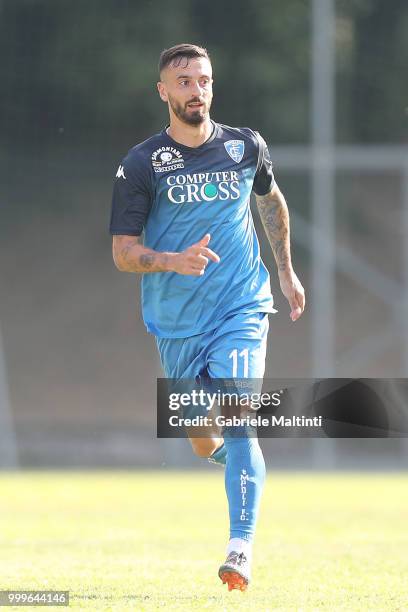 Francesco Caputo of Empoli FC in action during the pre-season frienldy match between Empoli FC and ASD Lampo 1919 on July 14, 2018 in Lamporecchio,...