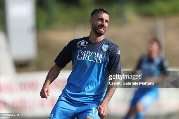 Francesco Caputo of Empoli FC in action during the pre-season frienldy match between Empoli FC and ASD Lampo 1919 on July 14, 2018 in Lamporecchio,...