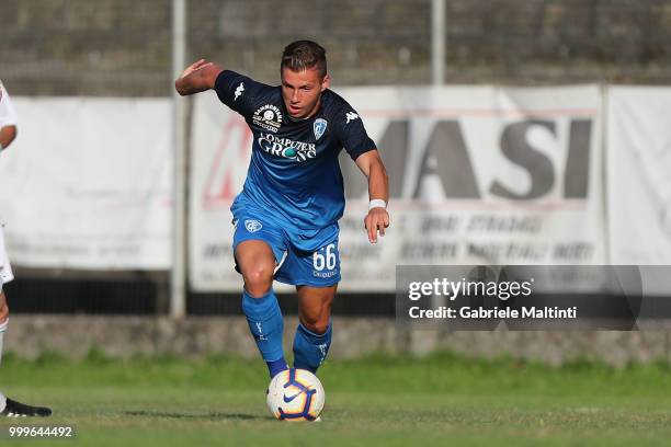 Samuel Marz of Empoli Fc in action during the pre-season frienldy match between Empoli FC and ASD Lampo 1919 on July 14, 2018 in Lamporecchio, Italy.