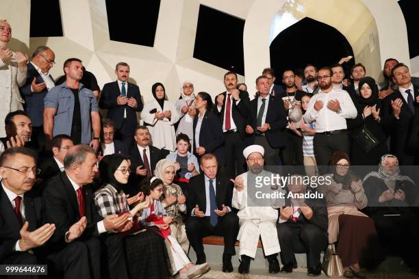 President of Turkey Recep Tayyip Erdogan, his wife Emine Erdogan, Turkish Vice President Fuat Oktay, President of Religious Affairs of Turkey Ali...
