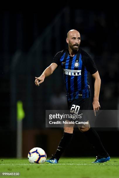 Borja Valero of FC Internazionale in action during the friendly football match between FC Lugano and FC Internazionale. FC Internazionale won 3-0...