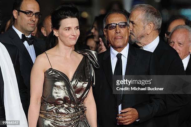 Director Abbas Kiarostami and actress Juliette Binoche attend the "Certified Copy" Premiere at the Palais des Festivals during the 63rd Annual Cannes...