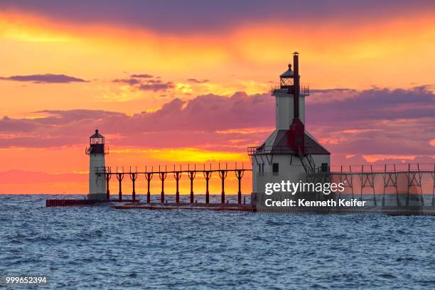 st. joseph sunset - keiffer stock pictures, royalty-free photos & images