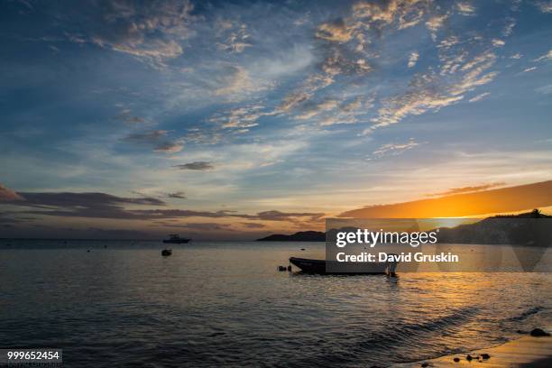 sunset in esperanza, vieques, puerto rico - puerto stock-fotos und bilder