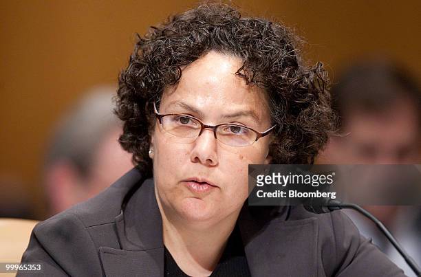 Nancy Sutley, chairman of the U.S. Council on Environmental Quality, speaks during a Senate Environment and Public Works Committee hearing on the...