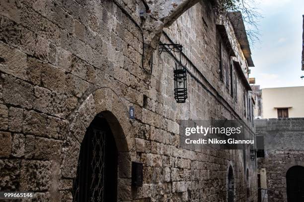 medieval building - nikos stock-fotos und bilder