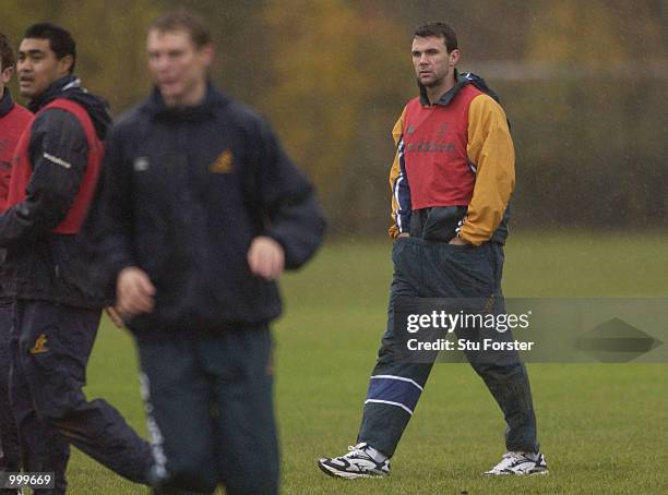 Australian Wing Joe Roff during training at the University of Cardiff ahead of the game against the Barbarians at The Millennium Stadium, Cardiff....