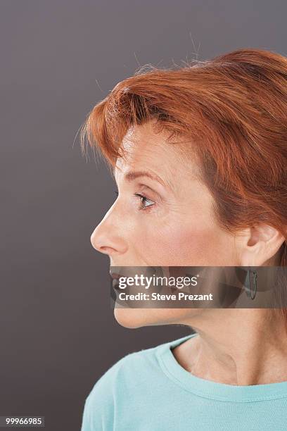 profile of serious caucasian woman - steve prezant stock pictures, royalty-free photos & images