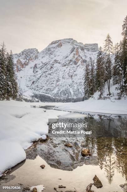 sunset on braies - matita stock pictures, royalty-free photos & images