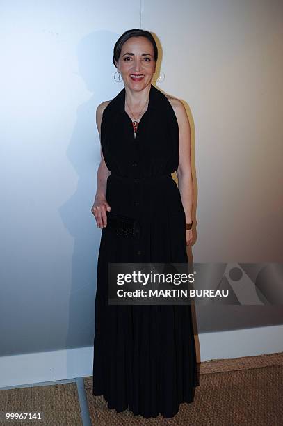 French actress Dominique Blanc arrives to attend the Figaro Madame/Chanel dinner during the 63rd Cannes Film Festival on May 18, 2010 in Cannes. AFP...