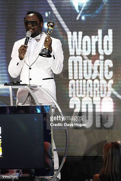 Will.I.Am accepts the Best Pop award at the World Music Awards 2010 held at the Sporting Club Monte-Carlo on May 18, 2010 in Monte-Carlo, Monaco.