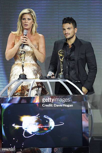 Rachel Hunter and Peter Andre appear onstage at the World Music Awards 2010 held at the Sporting Club Monte-Carlo on May 18, 2010 in Monte-Carlo,...