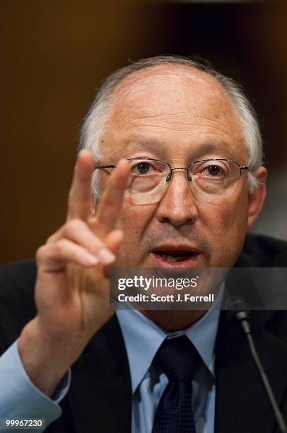 May 18: Interior Secretary Ken Salazar during the Senate Environment and Public Works hearing on the federal response to the recent oil spill in the...