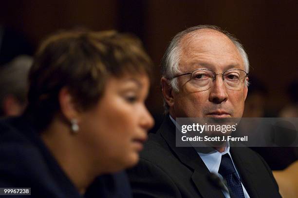 May 18: EPA Administrator Lisa P. Jackson and Interior Secretary Ken Salazar during the Senate Environment and Public Works hearing on the federal...