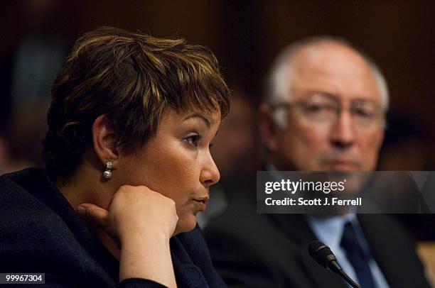 May 18: EPA Administrator Lisa P. Jackson and Interior Secretary Ken Salazar during the Senate Environment and Public Works hearing on the federal...