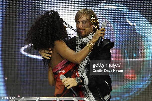 David Guetta and Kelly Rowland at the World Music Awards 2010 held at the Sporting Club Monte-Carlo on May 18, 2010 in Monte-Carlo, Monaco.