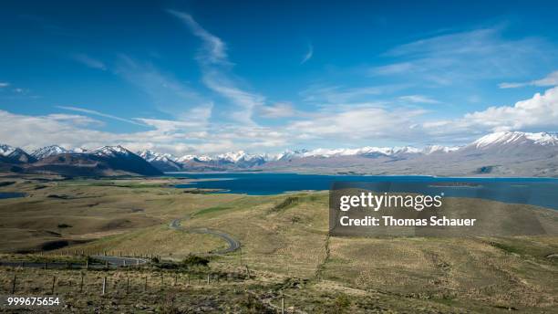 mt.john, lake tekapo, canterbury, new zealand - tekapo stock pictures, royalty-free photos & images