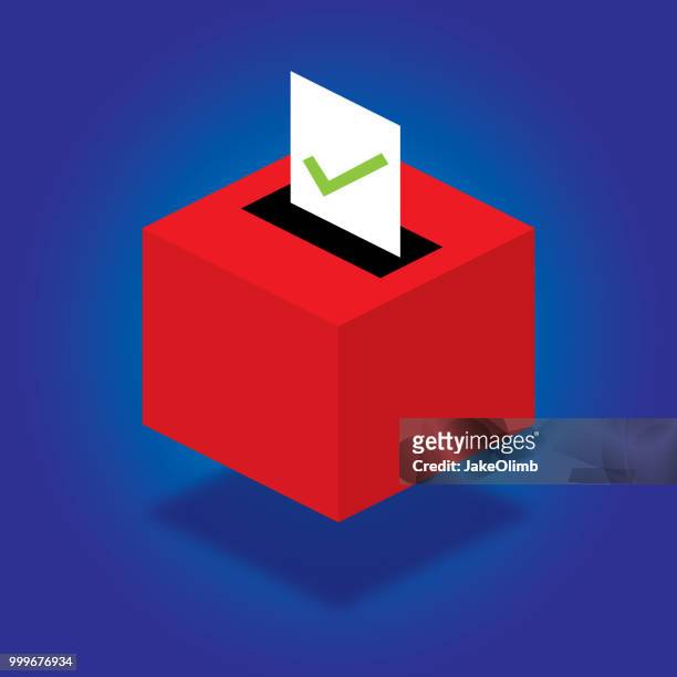ballot box isometric - ballot box stock illustrations