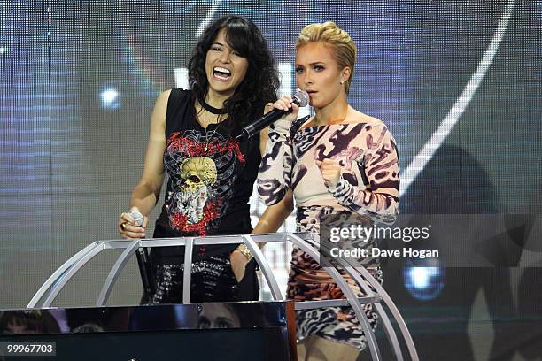 Michelle Rodriguez and Hayden Panettiere at the World Music Awards 2010 held at the Sporting Club Monte-Carlo on May 18, 2010 in Monte-Carlo, Monaco.