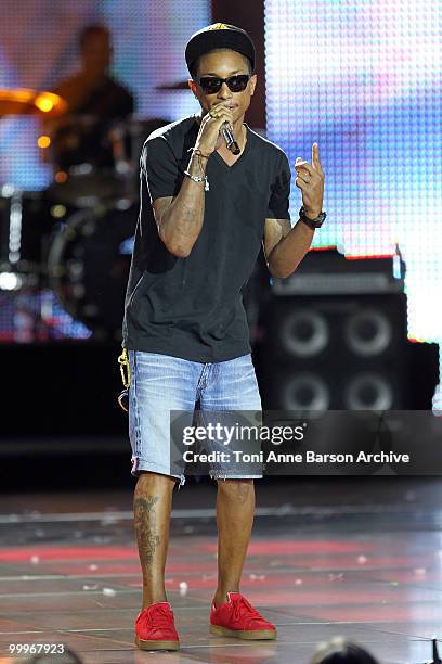 Pharrell Williams performs on stage during the World Music Awards 2010 at the Sporting Club on May 18, 2010 in Monte Carlo, Monaco.