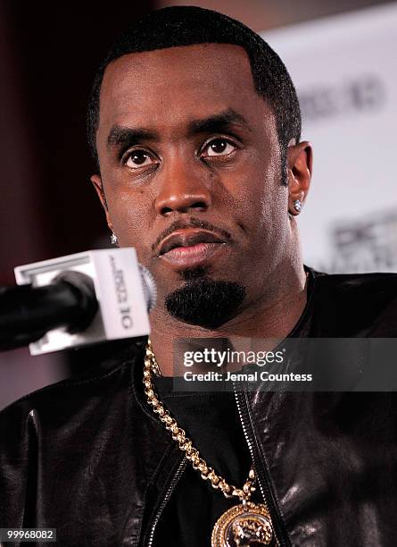 Rapper and music mogul Sean "Diddy" Combs announces the host, nominees and performers for the 10th Annual BET Awards at 230 Fifth Avenue on May 18,...