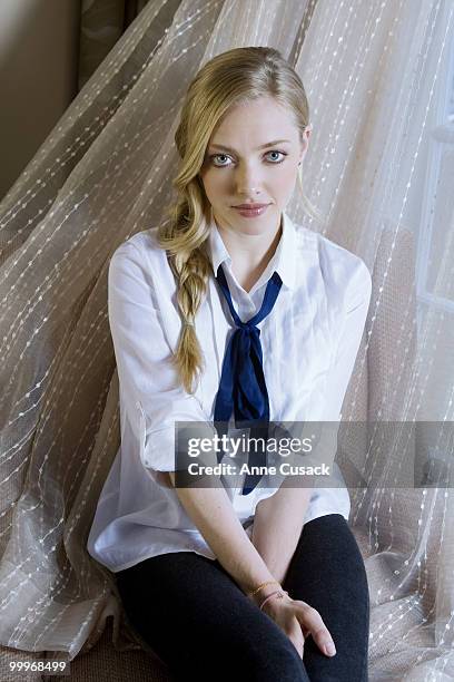 Actress Amanda Seyfried poses for a portrait session at the Four Seasons Hotel on April 20 Los Angeles, CA. Published Image. CREDIT MUST READ: Anne...
