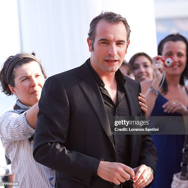 Jean Dujardin attends "Le Grand Journal" Show on Canal Plus at the Majestic Beach of Cannes on May 18, 2010 in Cannes, France.