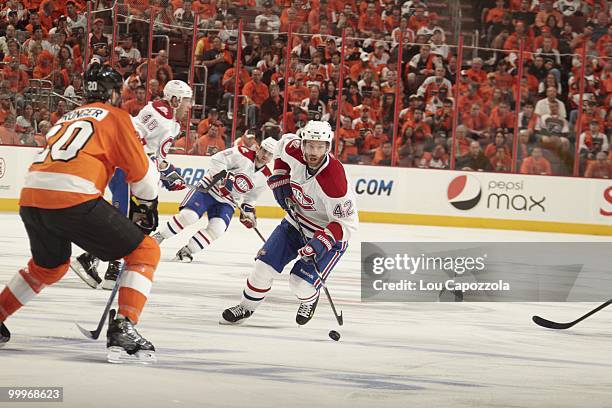 Montreal Canadiens Dominic Moore in action vs Philadelphia Flyers. Game 1. Philadelphia, PA 5/16/2010 CREDIT: Lou Capozzola