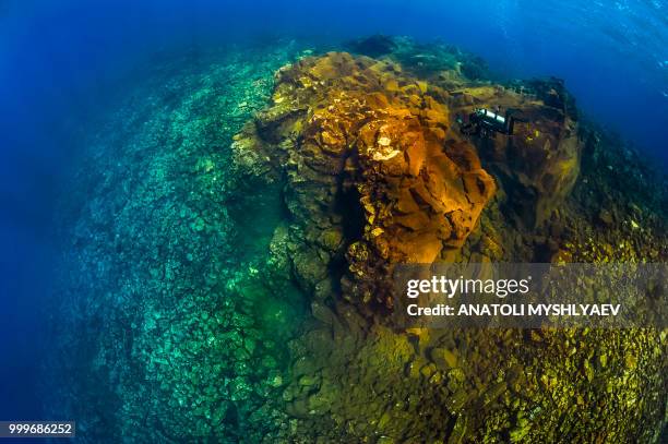 underwater volcano 1/2 - scuba diver point of view stock pictures, royalty-free photos & images