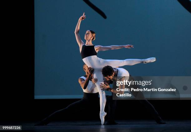 Dancers perform during the rehearsal of Sao Paulo Campanhia de Danca as part of the Danzatlan, International Dance Festival at Teatro de La Ciudad on...